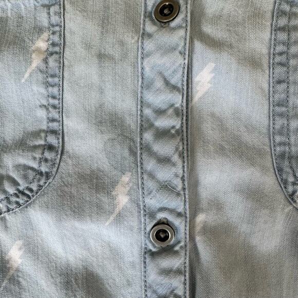 Rails Womens Chambray Blue Carter Lightning Bolt Long Sleeve Button Down Medium - Picture 11 of 12